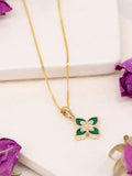 IBB pendant necklace malachite flower 9ct gold - British product