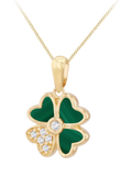 IBB malachite clover pendant 9ct gold, UK version