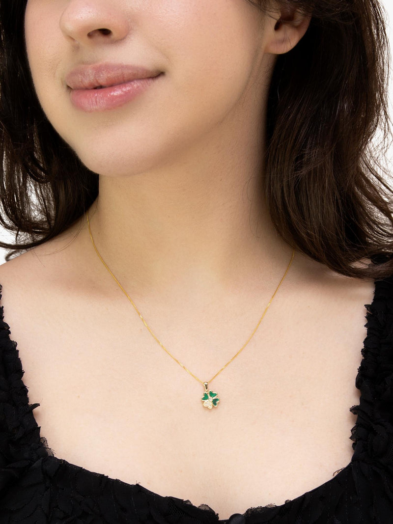 IBB malachite clover pendant 9ct gold, UK version
