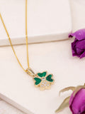 IBB malachite clover pendant 9ct gold, UK version