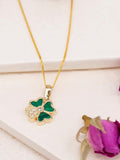 IBB malachite clover pendant 9ct gold, UK version