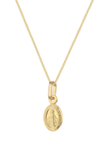 John Lewis IBB 9ct Yellow Gold Mini Oval Holy Mary Pendant- Buy online at McGrocer