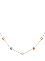 John Lewis IBB Cubic Zirconia Stone Necklace Yellow Gold/Multi- Buy online at McGrocer