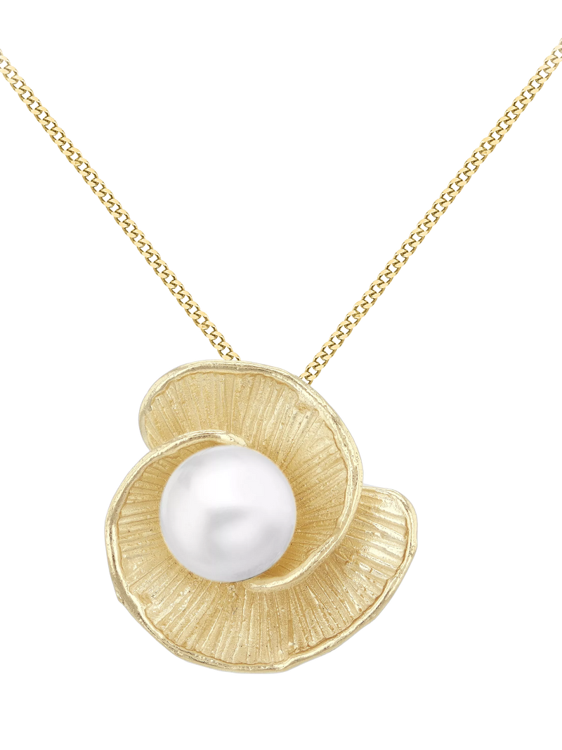 IBB pearl flower pendant necklace 9ct yellow gold - UK version