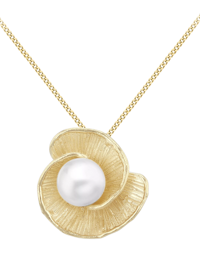 John Lewis IBB Pearl Flower Yellow Gold Pendant Necklace- Buy online at McGrocer