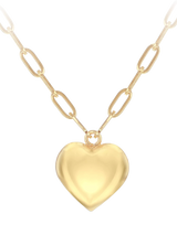 John Lewis IBB 9ct Yellow Gold Puffed Heart Adjustable Paper Chain Necklace 46cm-48cm- Buy online at McGrocer