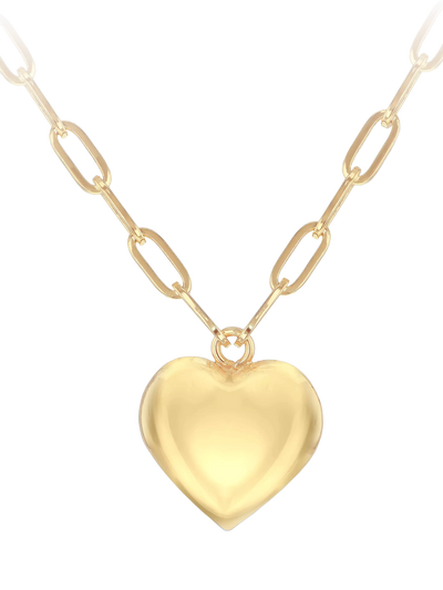 John Lewis IBB 9ct Yellow Gold Puffed Heart Adjustable Paper Chain Necklace 46cm-48cm- Buy online at McGrocer