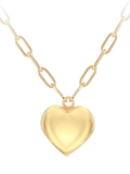 IBB 9ct yellow gold puffed heart adjustable necklace (British brand)