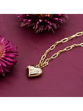 IBB 9ct yellow gold puffed heart adjustable necklace (British brand)