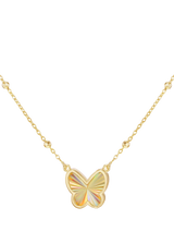 John Lewis IBB 9ct Yellow Gold Rainbow Butterfly Trace and Ball Necklace- Buy online at McGrocer