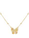IBB 9ct yellow gold rainbow butterfly necklace, UK version