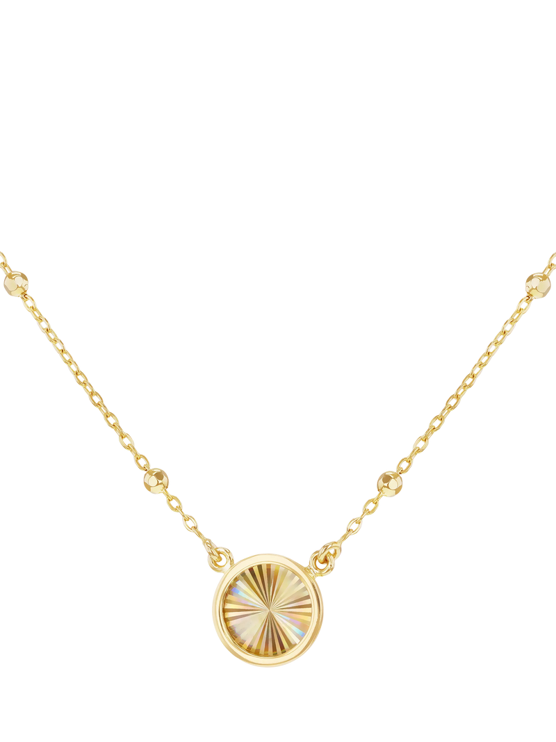 IBB 9ct gold rainbow circle trace ball necklace, UK version
