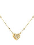 IBB 9ct yellow gold rainbow heart pendant necklace, UK version