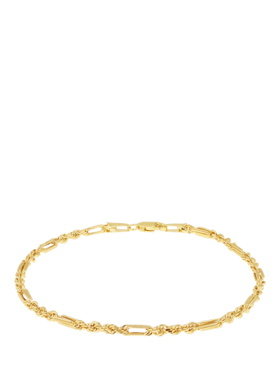 John Lewis IBB 9ct Yellow Gold Hollow Dimaond Cut Figarope Bracelet- Buy online at McGrocer
