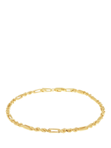 John Lewis IBB 9ct Yellow Gold Hollow Dimaond Cut Figarope Bracelet- Buy online at McGrocer