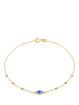 John Lewis IBB Evil Eye Charm Bracelet Yellow Gold/Multi- Buy online at McGrocer