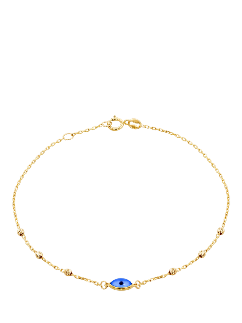IBB evil eye charm bracelet 9ct yellow gold, UK version