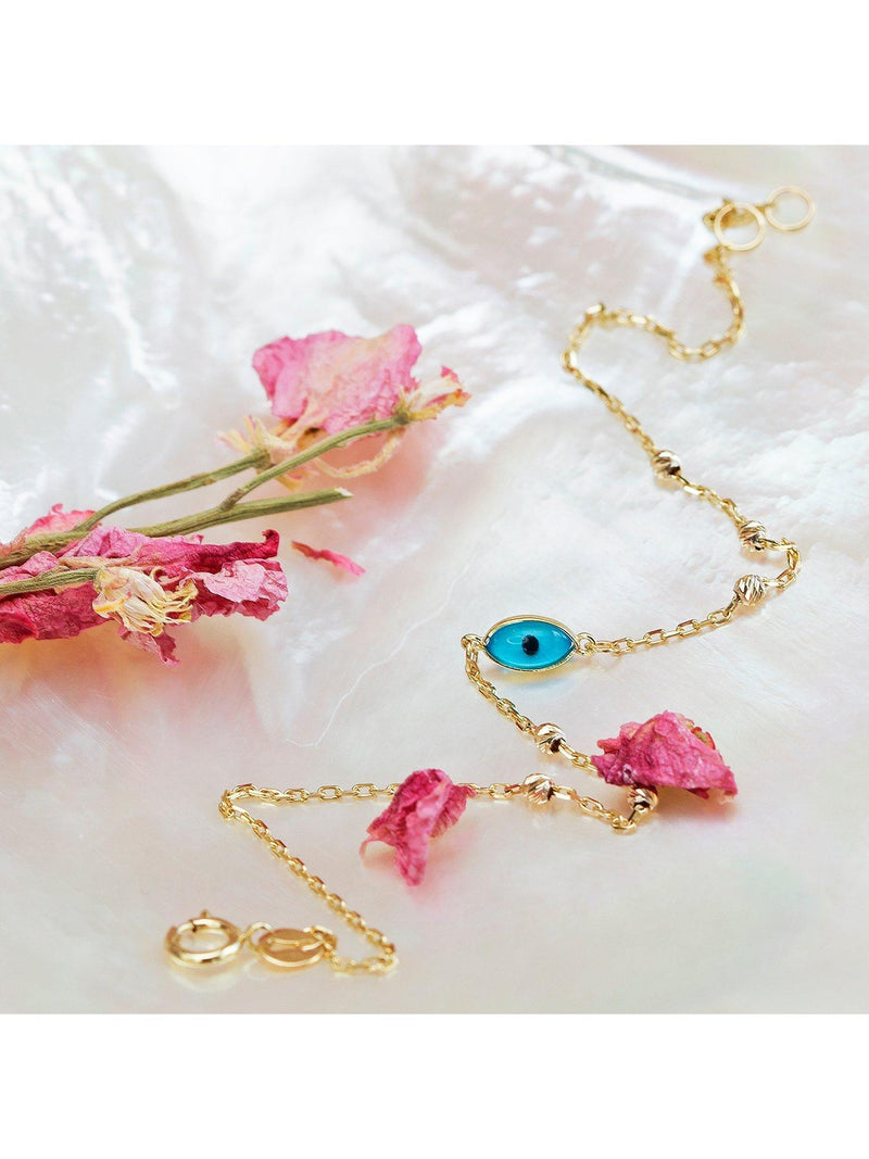 IBB evil eye charm bracelet 9ct yellow gold, UK version
