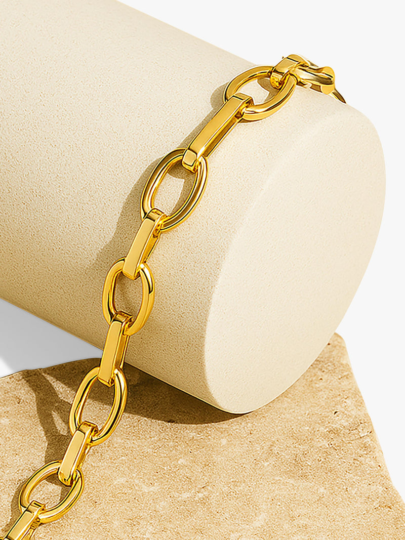 IBB 9ct yellow gold figaro bracelet (British brand)