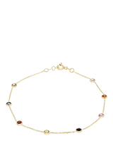 John Lewis IBB Cubic Zirconia Stone Bracelet Yellow Gold/Multi- Buy online at McGrocer