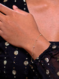 IBB cubic zirconia stone bracelet yellow gold multi (British brand)