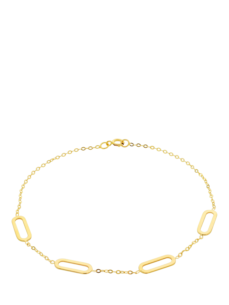 IBB 9ct yellow gold paperclip link necklace 19cm - British product