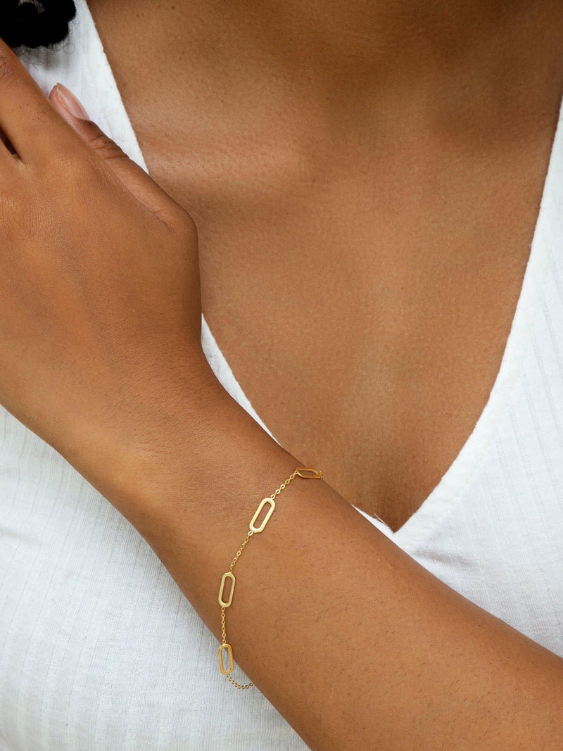 IBB 9ct yellow gold paperclip link necklace 19cm - British product