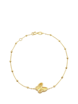 John Lewis IBB 9ct Yellow Gold Rainbow Butterfly Trace and Ball Bracelet- Buy online at McGrocer
