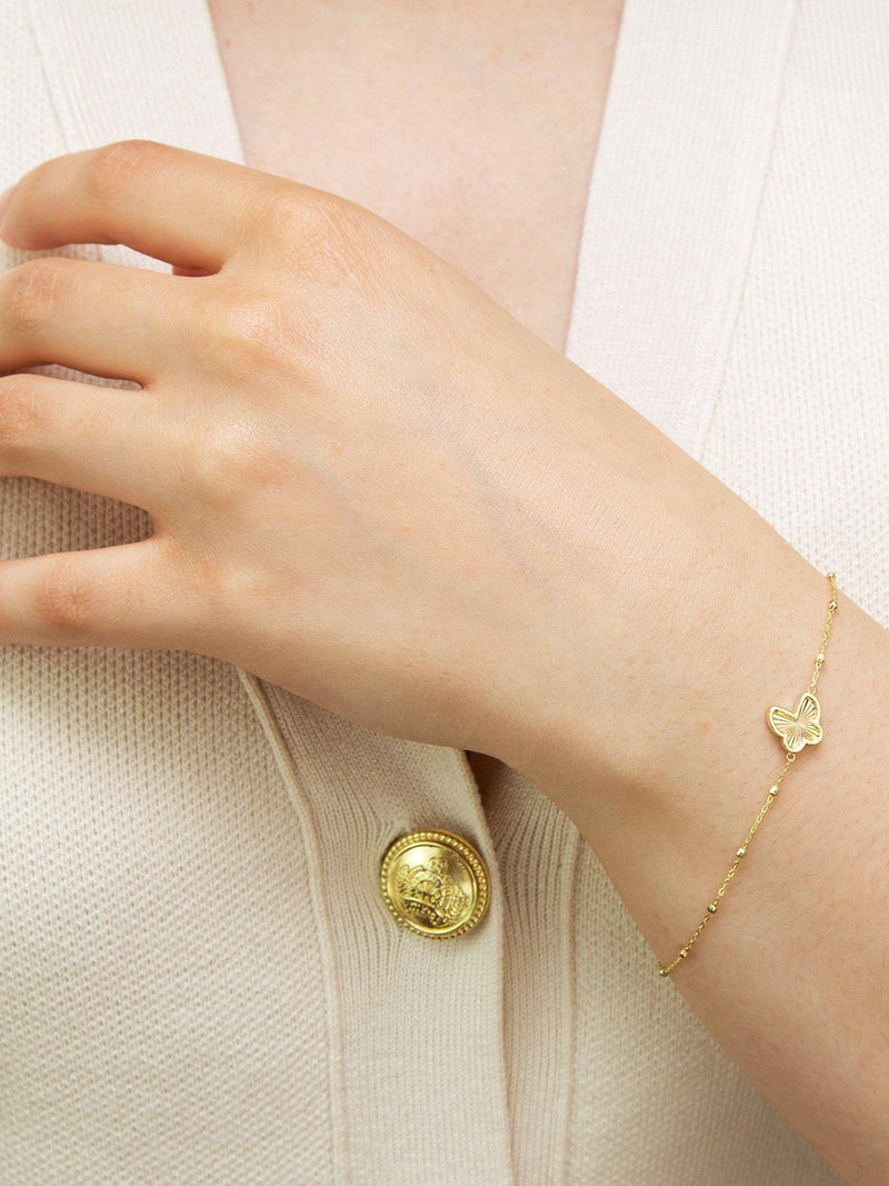 IBB gold bracelet rainbow butterfly charm 9ct - British product