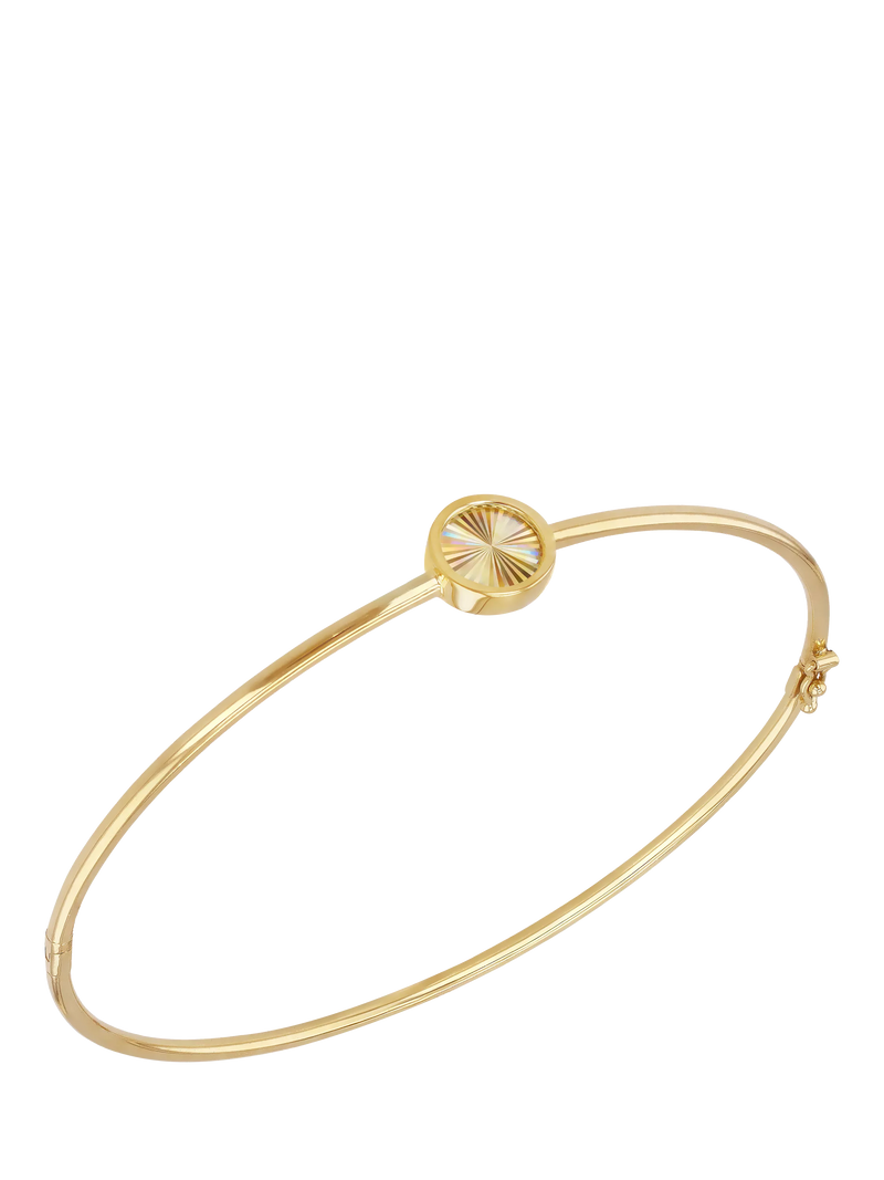 IBB 9ct yellow gold rainbow circle bangle, UK version
