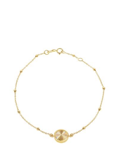 John Lewis IBB 9ct Yellow Gold Rainbow Circle Trace and Ball Bracelet 18-19cm- Buy online at McGrocer