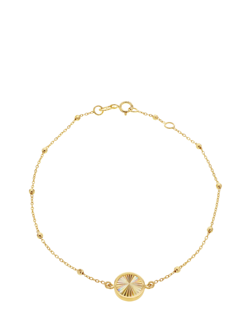 IBB 9ct gold rainbow circle bracelet 18-19cm (British brand)