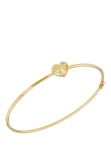 John Lewis IBB 9ct Yellow Gold Rainbow Heart Bangle- Buy online at McGrocer