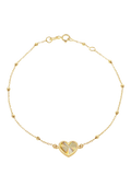 IBB 9ct yellow gold rainbow heart bracelet - British product