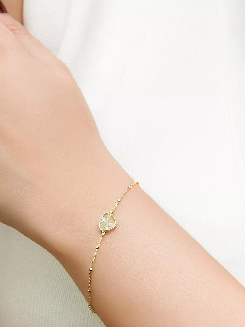 IBB 9ct yellow gold rainbow heart bracelet - British product