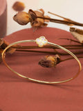 IBB 9ct yellow gold rainbow petal bangle with 8mm pendant (British brand)