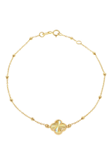 John Lewis IBB 9ct Yellow Gold Rainbow Petal Trace and Ball Bracelet- Buy online at McGrocer