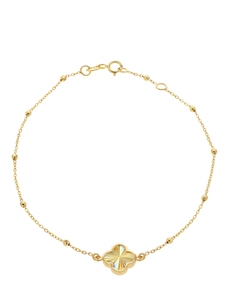 IBB 9ct yellow gold rainbow petal bracelet 18cm - British product