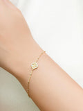 IBB 9ct yellow gold rainbow petal bracelet 18cm - British product