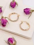 IBB 9ct yellow gold twist CZ creole earrings, UK version