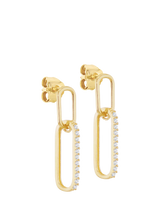 John Lewis IBB Oval Paperclip Drop Earrings, Yellow Gold/Multi- Buy online at McGrocer