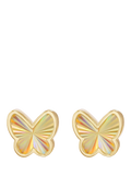 IBB 9ct yellow gold rainbow butterfly stud earrings, imported from the UK