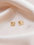IBB 9ct yellow gold rainbow butterfly stud earrings, imported from the UK