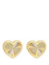 John Lewis IBB 9ct Yellow Gold Rainbow Heart Stud Earrings- Buy online at McGrocer
