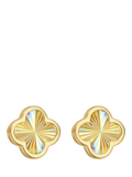 IBB 9ct yellow gold rainbow petal stud earrings, imported from the UK