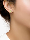 IBB 9ct yellow gold rainbow petal stud earrings, imported from the UK
