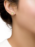 IBB 9ct yellow gold rainbow petal stud earrings, imported from the UK