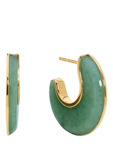 John Lewis Monica Vinader Kate Young Reversible Aventurine Hoop Earrings, Green- Buy online at McGrocer