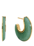 Monica Vinader reversible aventurine hoop earrings, imported from the UK