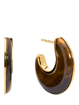 John Lewis Monica Vinader Kate Young Reversible Tigers Eye Hoop Earrings, Brown- Buy online at McGrocer